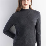Women's 100% Pure Cashmere Sweater Mock Neck Long Sleeve Warm Leisure 2025 Fall Winter Knit Pullover