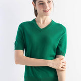 Frauen Merino Wollpullover 2025 Herbst Winter gegen Nacken Kurzarm Erstlinienanschluss bereit zum Tragen nahtloser Strickpullover