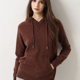 30% Cashmere 70% Merino Wool Hooded Knit Sweater