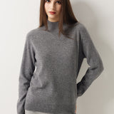 30% Cashmere 70% Merino Wool Seamless Mock Neck Sweater