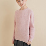 Girls Crew Neck 100% Merino Wool Sweater 2025 Fall Winter Kids Warm Soft Long Sleeve Knitted Pullover Sweater
