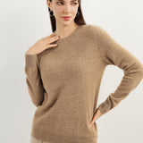 Women's 100% Pure Cashmere Sweater 2025 Fall Winter Crew Neck Long Sleeve Warm Soft Knitted Pullover