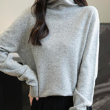 Chanyarn Women's100％メリノウールシームレスセータータートルネックファーストライン長いスリーブニットプルオーバートップを着用する準備ができています