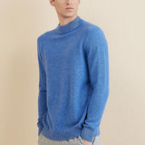 Men's 100% Merino Wool Sweater 2025 Fall Winter Casual Mock Neck Warm Soft Long Sleeve Knitted Sweater