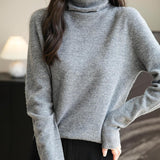 Chanyarn Women's100％メリノウールシームレスセータータートルネックファーストライン長いスリーブニットプルオーバートップを着用する準備ができています