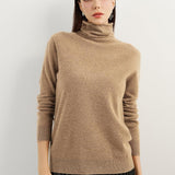 100% Pure Cashmere Women's Sweater Turtleneck Long Sleeve Warm Soft 2025 Fall Winter Knit Pullover