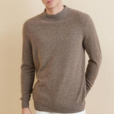 Men's 100% Merino Wool Sweater 2025 Fall Winter Casual Mock Neck Warm Soft Long Sleeve Knitted Sweater