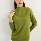 100% Pure Cashmere Women's Sweater Mock Neck Long Sleeve Warm Soft 2025 Fall Winter Knit Pullover