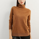 100% Pure Cashmere Women's Sweater Turtleneck Long Sleeve Warm Soft 2025 Fall Winter Knit Pullover