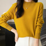 Chanyarn Women's 100% Merino Wool Seamless Sweater Mock Neck First-Line Ready to Wear Long Sleeve Knitted Pullover Tops