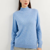 100% Pure Cashmere Women's Sweater Mock Neck Long Sleeve Warm Soft 2025 Fall Winter Knit Pullover