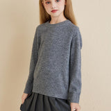Chanyarn Girls 100% Merino Wool Sweater 2025 Fall Winter Kids Solid Crew Neck Warm Soft Long Sleeve Knit Pullover Jumper