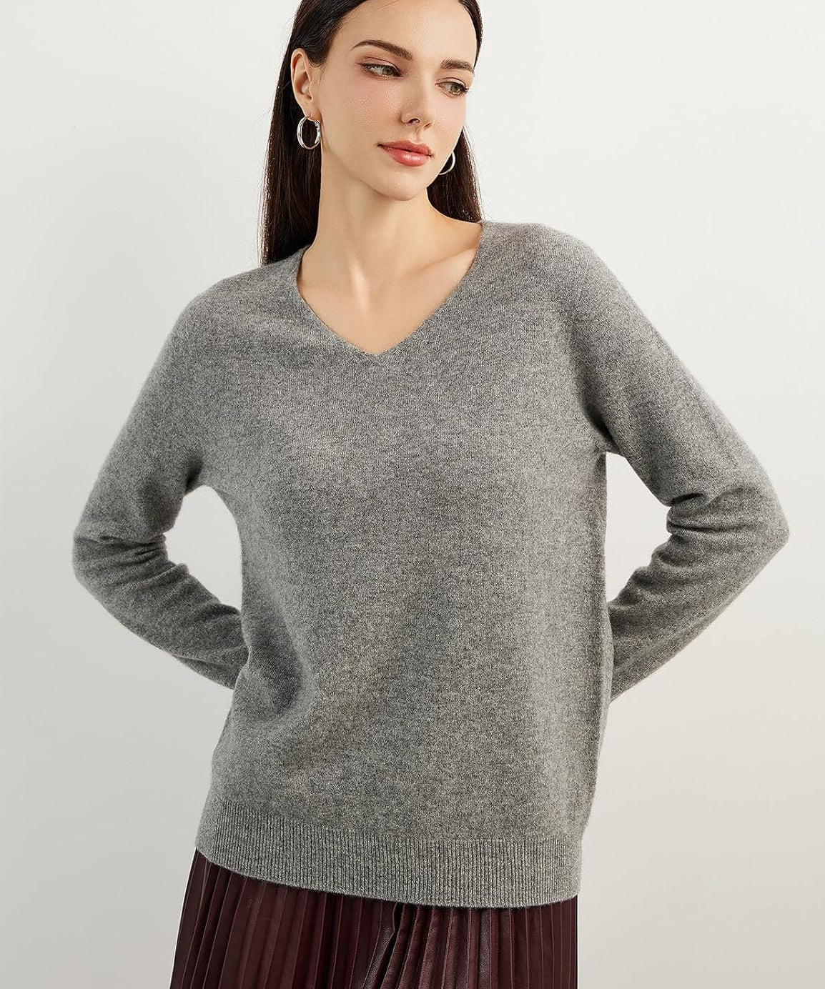 Mongolia Cashmere V-Neck Sweater