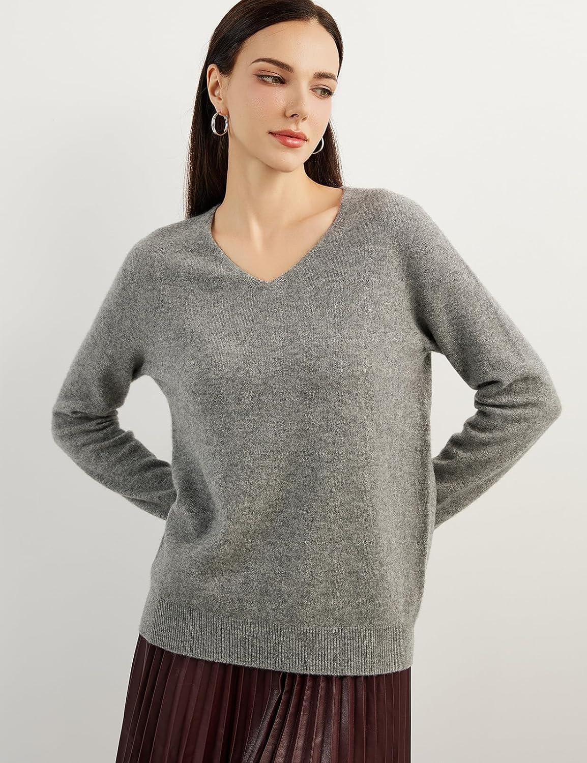 Mongolia Cashmere V-Neck Sweater