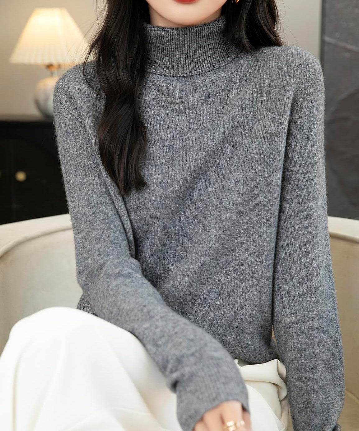 Chanyarn Women's 100% Merino Wool Turtleneck Sweater 2025 First-Line Ready to Wear Long Sleeve Seamless Knit Pullover