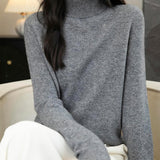 Chanyarn Women's 100% Merino Wool Turtleneck Sweater 2025 First-Line Ready to Wear Long Sleeve Seamless Knit Pullover