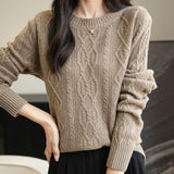 CHanyarn Women's Crew Neck 100% Micchiale in lana merino 2025 inverno casual casual vintage morbida a maniche lunghe a maniche lunghe maglione