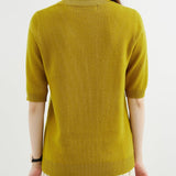 Chanyarn Women's 100% Merino Wool Sweater Crewneck Half Sleeve Tops Lightweight Spring Summer Sweater Knit Pullover