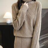 Chanyarn Women's 100% Merino Wool Séter 2025 Otoño Invierno Moda Turtleneck Cable de manga larga Cabina de cable Copas