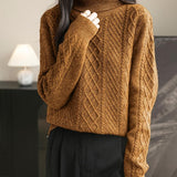 Chanyarn Women's100％Merino Wool Seater 2025秋の冬のタートルネック温かい柔らかいカジュアル長袖ニットセーター