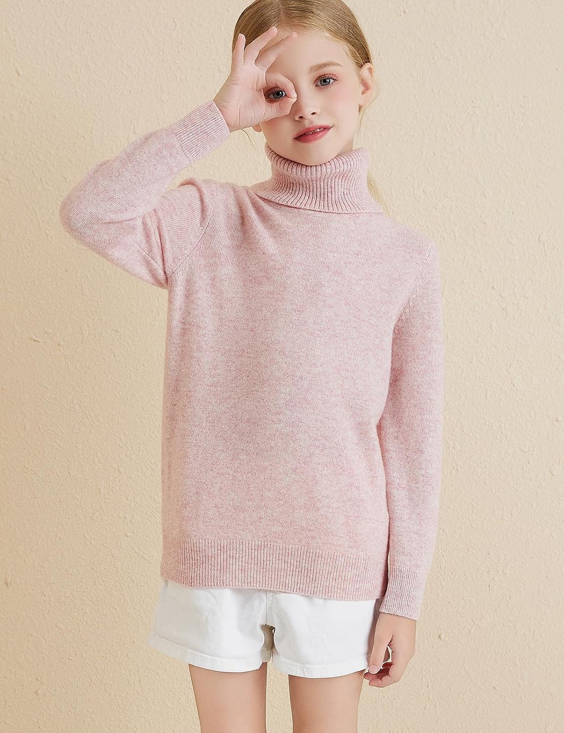 Chanyarn Girls 100% Merino Wool Sweater 2025 Fall Winter Kids Solid Crew Neck Warm Soft Long Sleeve Knit Pullover Jumper