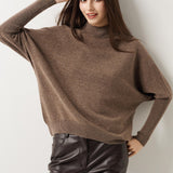 100% Merino Wool Mock Neck Batwing Sweater