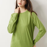 100% Merino Wool Crewneck Long Sleeve Knit Top