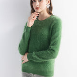 Chanyarn Women's 100% Cashmere Sweater Luxury Hairy Warm Tops Crewneck 2025 Fall Winter Long Sleeve Soft Knit Pullover