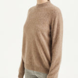 Chanyarn Women's 100% Merino Wool Luxury Soft Fall Winter Warm Long Sleeve Mock Neck Brushed Fuzzy Pullover Sweater