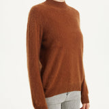 Chanyarn Women's 100% Merino Wool Luxury Soft Fall Winter Warm Long Sleeve Mock Neck Brushed Fuzzy Pullover Sweater