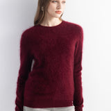 Chanyarn Women's 100% Cashmere Sweater Luxury Hairy Warm Tops Crewneck 2025 Fall Winter Long Sleeve Soft Knit Pullover