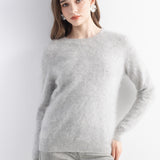 Chanyarn Women's 100% Cashmere Sweater Luxury Hairy Warm Tops Crewneck 2025 Fall Winter Long Sleeve Soft Knit Pullover