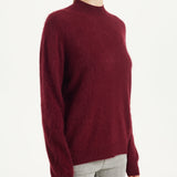 Chanyarn Women's 100% Merino Wool Luxury Soft Fall Winter Warm Long Sleeve Mock Neck Brushed Fuzzy Pullover Sweater