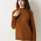 30% Cashmere 70% Merino Wool Seamless Mock Neck Sweater