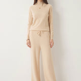 30% Cashmere 70% Merino Wool Wide Leg Sweatpants