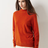 30% Cashmere 70% Merino Wool Seamless Mock Neck Sweater