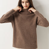 Pull à col montant sans couture 100 % laine mérinos