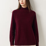 Pull à col montant sans couture 100 % laine mérinos