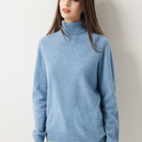 30% Cashmere 70% Merino Wool Seamless Turtleneck Sweater