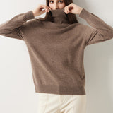 30% Cashmere 70% Merino Wool Seamless Turtleneck Sweater