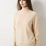 30% Cashmere 70% Merino Wool Seamless Turtleneck Sweater