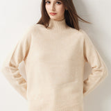 Pull à col montant sans couture 100 % laine mérinos