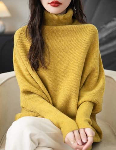100% Merino Wool Oversized Turtleneck Sweater