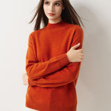 30% Cashmere 70% Merino Wool Seamless Mock Neck Sweater