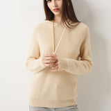 Maglione con cappuccio 30% cashmere 70% lana merino