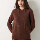 Maglione con cappuccio 30% cashmere 70% lana merino