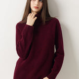 Pull à col roulé sans couture 100 % laine mérinos
