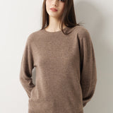 30% Cashmere 70% Merino Wool Seamless Crew Neck Sweater
