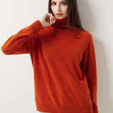 30% Cashmere 70% Merino Wool Seamless Turtleneck Sweater