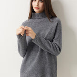 Pull à col roulé sans couture 100 % laine mérinos